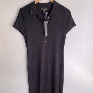 House of Harlow 1960 Knit Dress Henley Style Midi Sz Med Large NWT